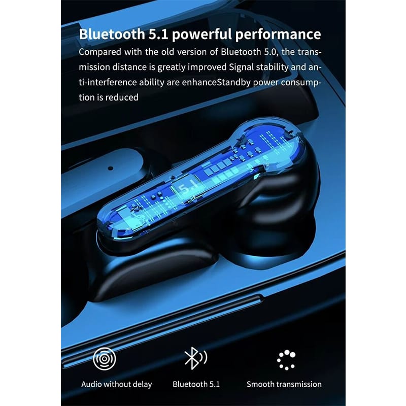 Picture of "M19 TWS Bluetooth Earbuds M19 TWS Bluetooth Earbuds Touch Control Wireless Bluetooth 5.1 Headphones With Microphone Waterproof Earbuds Headsets"