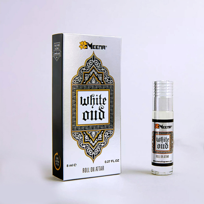 Picture of MEENA FRAGRANCE WHITE OUDH -INTENSE WOODY FLORAL AGARWOOD 8ML ROLL ON ATTAR (INDIA)