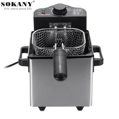 Picture of WJ-804 Sokany Electric Deep Fryer – 1.5L Compact Stainless Steel Body 2000w Electric Fryer Household 1.5l Multifunctional Fryer Detachable Heating Element Easy to Clean-Silver