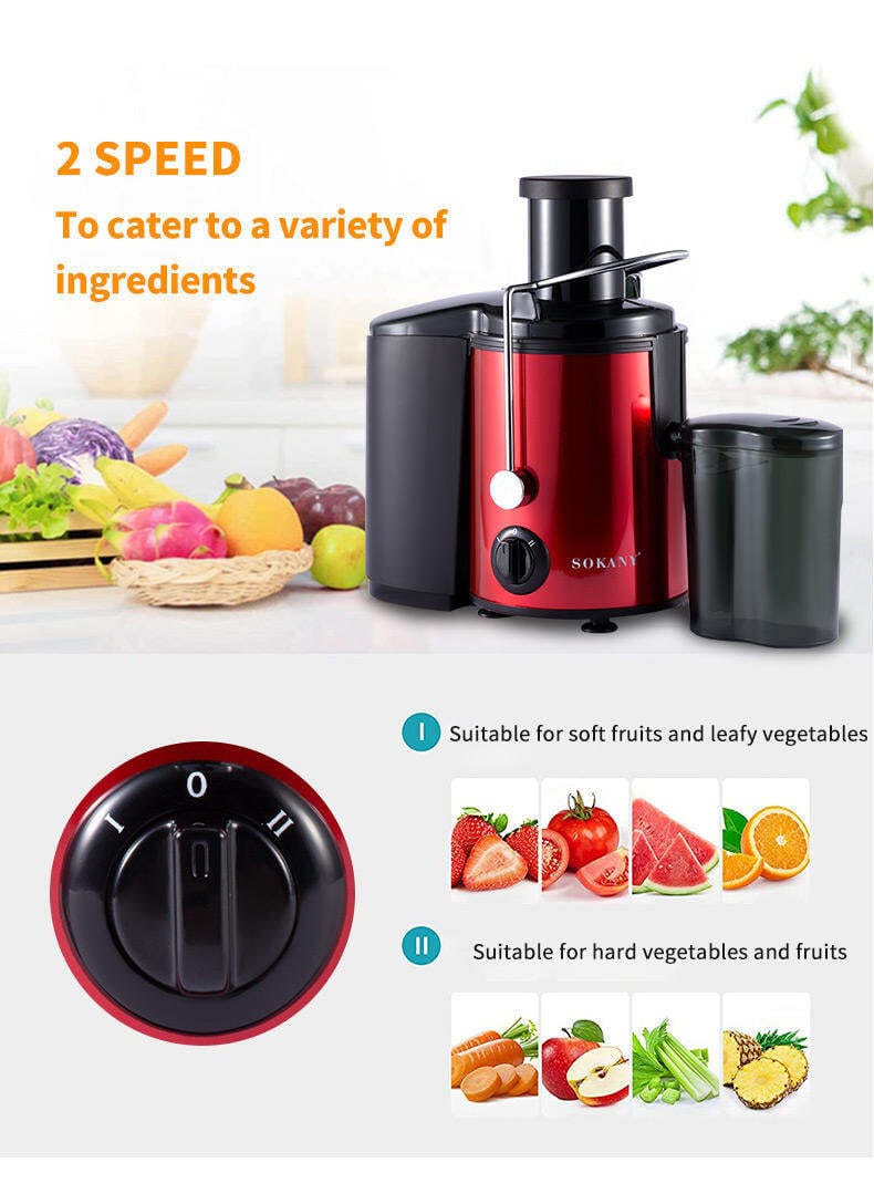 Picture of Sokany SK-4001 Juice Extractor – 800W High-Speed Centrifugal Juicer-Red
