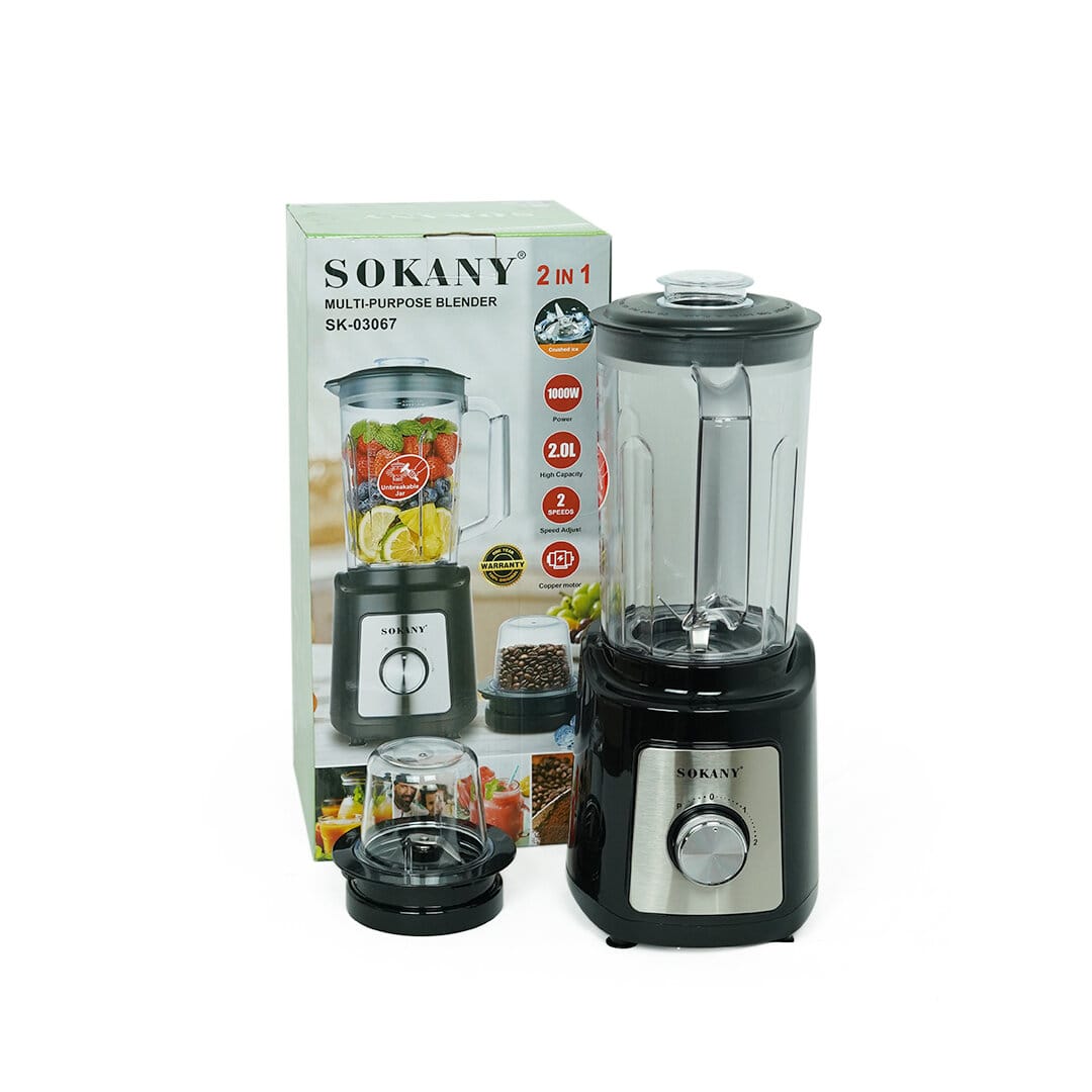 Picture of SK-03067 SOKANY Multi-Purpose Blender 1000W 2 in 1 Professional Multi-Function 2L Large Capacity Mixer Blender Can Crush Ice Juice 2-in-1 Professional Juicer Coffee Cup-Grey