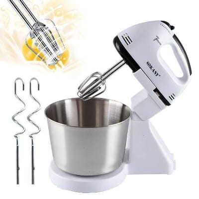 Picture of SK-6620 SOKANY Stand Mixer 250W Electric Stand Mixer with 2.0L SS Bowl Table Stand Cake Dough Mixer Handheld Automatic Egg Beater Baking Cream Machine for Hotels and House-White