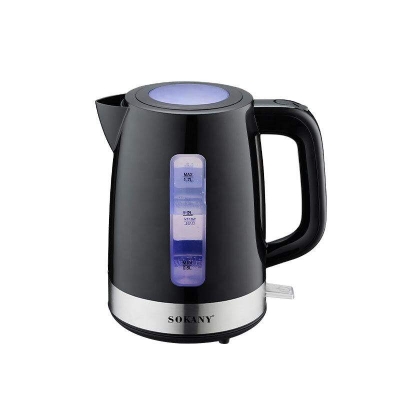 Picture of SOKANY SK-09006 2200 Watts Fast Boil Electric Kettle 1.7L with Water Level Window for Family Use-Black