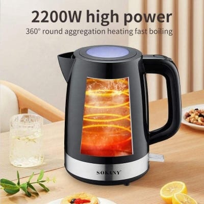 Picture of SOKANY SK-09006 2200 Watts Fast Boil Electric Kettle 1.7L with Water Level Window for Family Use-Black