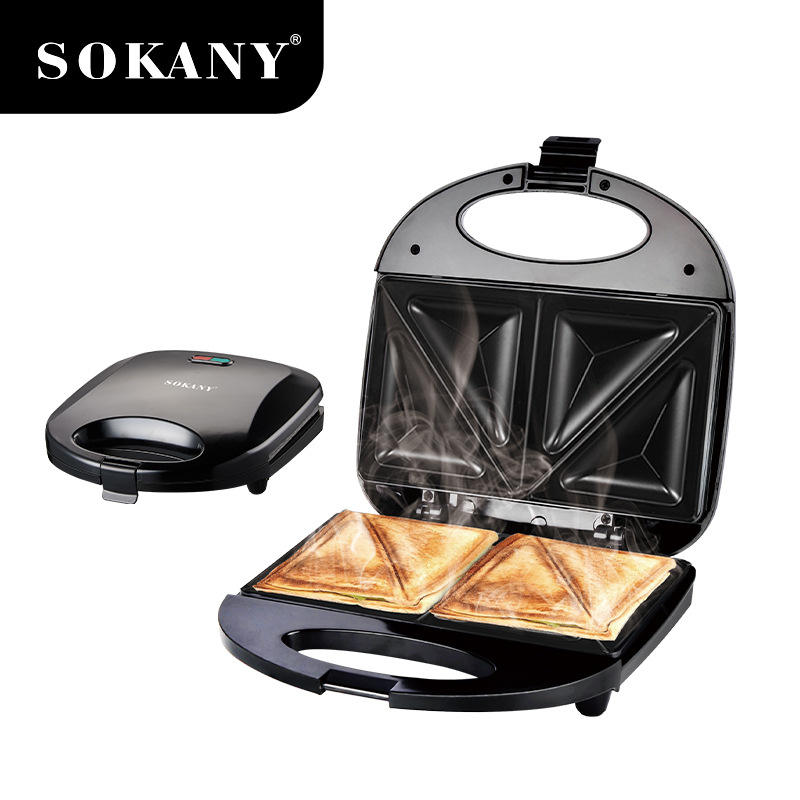 Picture of SK-08112 SOKANY Sandwich Maker Machine Home Breakfast Machine Bread and Toast Griddle Retro Black Color Aesthetic Design