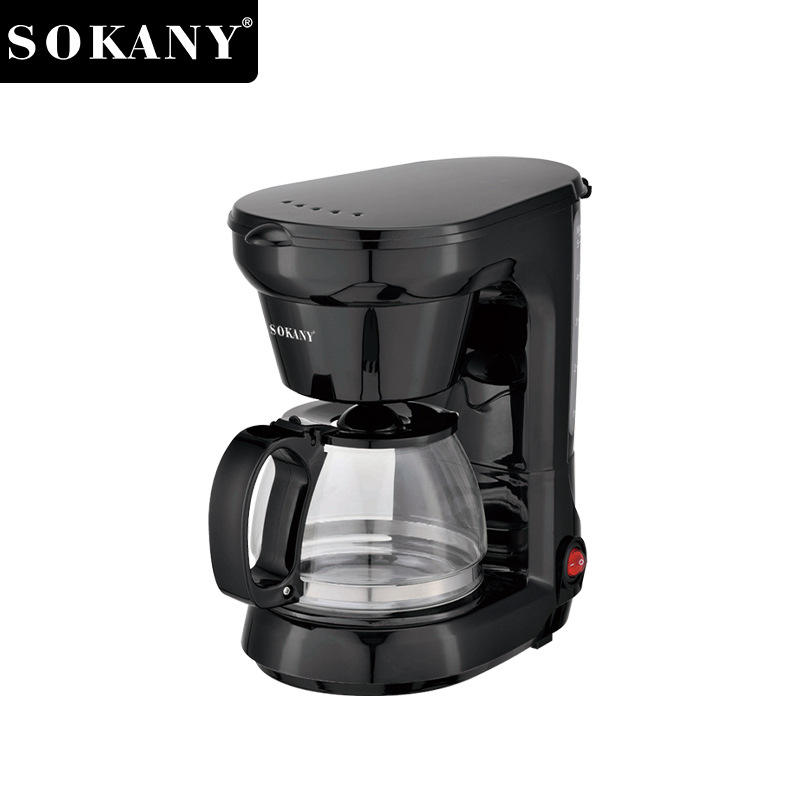 Picture of CM-102 SOKANY Electric Mini Coffee Machine Polypropylene Housing Household Fully Semi-Automatic With Heat Preservation Temperature-Black
