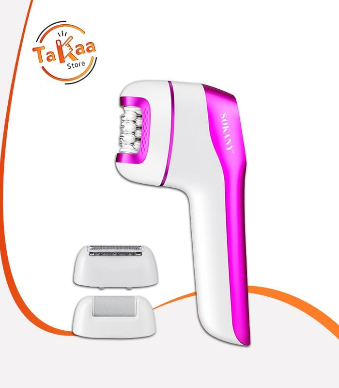 Picture of SK-17024 Sokany 3 in 1 High Quality Hair Remover Ergonomic Non-Slip Handle For Smooth Depilation Plucking Trimming Shaving-White