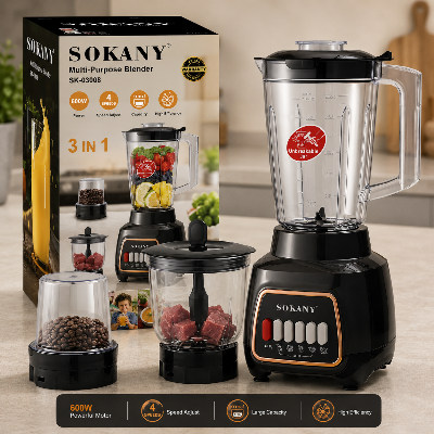 Picture of SK-03008 SOKANY 3 in 1 Blender Grinder Chopper