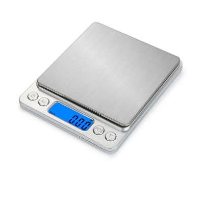 Picture of SK-19060 High Precision Coffee Baking Mini Digital Multifunctional Scale 3kg/0.1g Stainless Steel Jewelry Kitchen & Gold Weighing 2 AAA Batteries Suitable for Coffee Brewing Sophisticated Baking-Silver