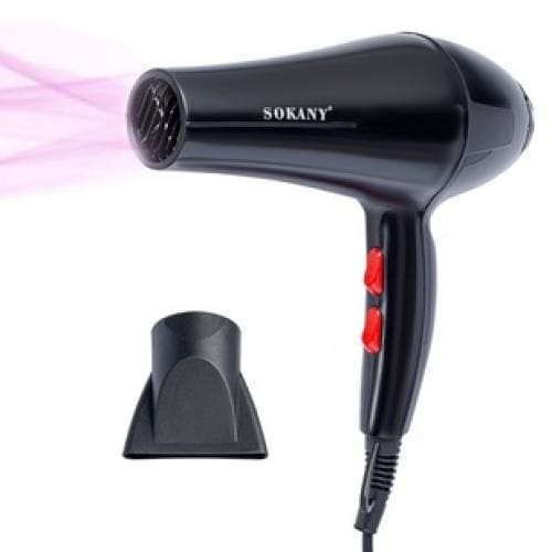 Picture of Sokany SK-2200 Professional Hair Dryer 2200 Watts High Quality Including Air Concentrator Attachment-Black