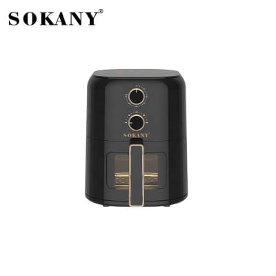 Picture of SK-10120 Sokany 5L Air Fryer 1350W Electric Digital Fryer, Premium Glossy Black with Gold Accents, 0-60 Minute Timer, 80-200°C Temperature Control