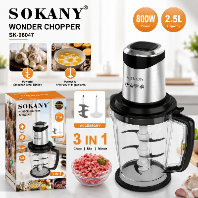 Picture of Sokany SK-06047 New Household Multifunctional Automatic Electric Chopper Peeler Whisker for Modern Efficient Kitchen Cooking