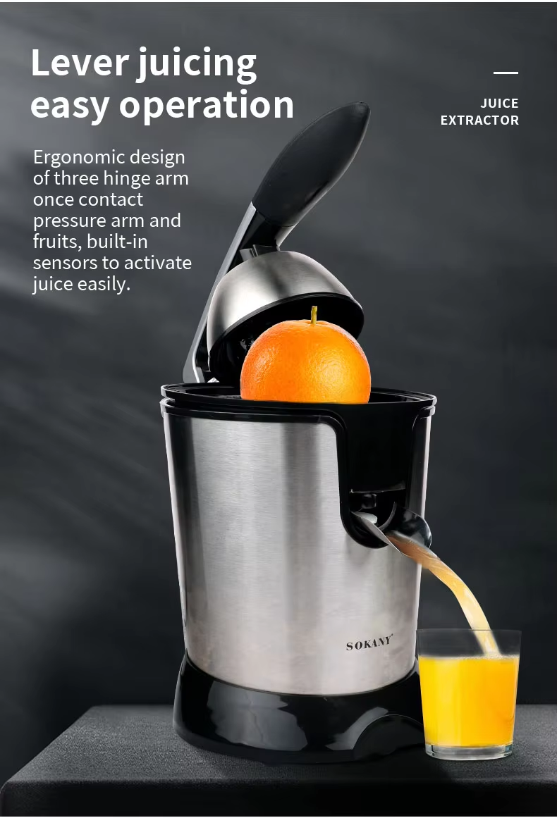 Picture of Sokany JE-651E Kitchen Appliance Stainless Steel Commercial Automatic Electric Powerful Orange Citrus Juicer Machine-Silver