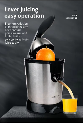 Picture of Sokany JE-651E Kitchen Appliance Stainless Steel Commercial Automatic Electric Powerful Orange Citrus Juicer Machine-Silver
