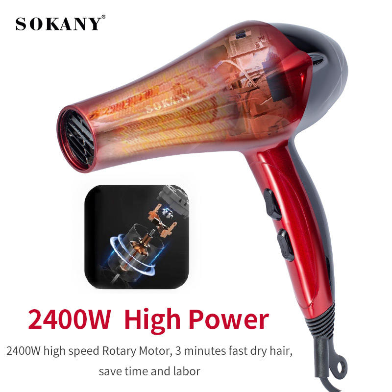Picture of SK-2211 Sokany Electric Hair Dryer with Concentrator High Power 2400W Ionic Quick Drying For Home Use