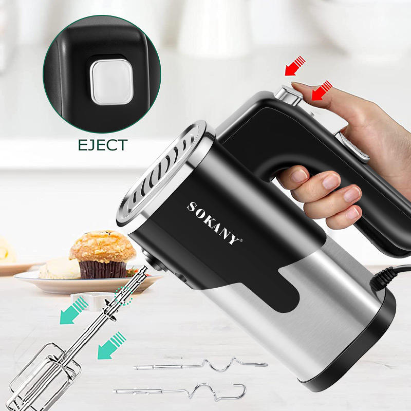 Picture of Sokany SK-6621 800W High Quality Hand Mixer Multiple Speed Whisk Eggbeater-Black