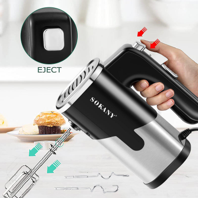 Picture of Sokany SK-6621 800W High Quality Hand Mixer Multiple Speed Whisk Eggbeater-Black