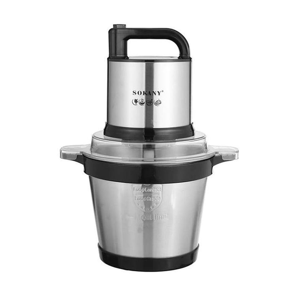 Picture of SOKANY SK-7028 800W Electric Food Chopper 4 Liter Robust Stainless Steel Bowl Mince and Blend Vegetables, Fruits, Nuts, Meats Strong Stainless Steel Blade