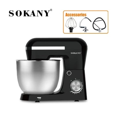 Picture of Sokany SK-05018 Fully Automatic 5.5 Liter Stainless Steel Bowl Home Chef Kneading Machine Stand Mixer Dough & Egg Beating Mixer-Black