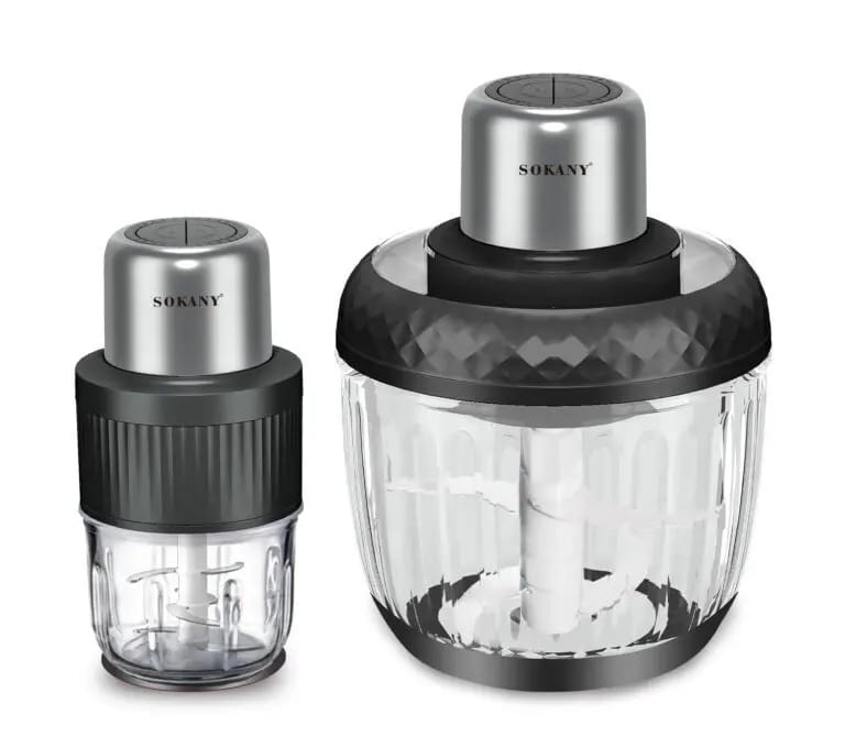 Picture of SOKANY SK-YM-7032 Electric Chopper Blender with 800W Motor and Two Jars 3 Liters and 0.5 Liters Capacity