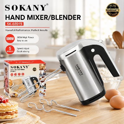 Picture of Sokany SK-02015 500W High Performance 5-Speed Easy To Use Hand Mixer-Silver