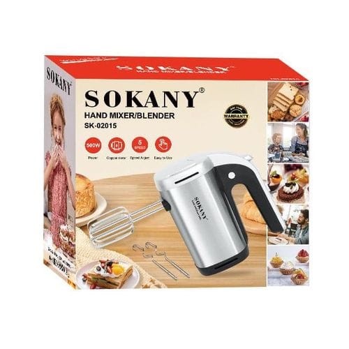 Picture of Sokany SK-02015 500W High Performance 5-Speed Easy To Use Hand Mixer-Silver