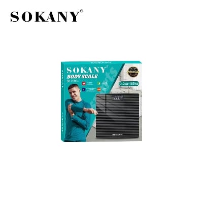 Picture of Sokany SK-19061 Digital Body Fat Scale 180KG Capacity Smart Bathroom Scale for Office and Home Use Bathroom, Bedroom, Living Room, Office, Gym, Parlor-Black