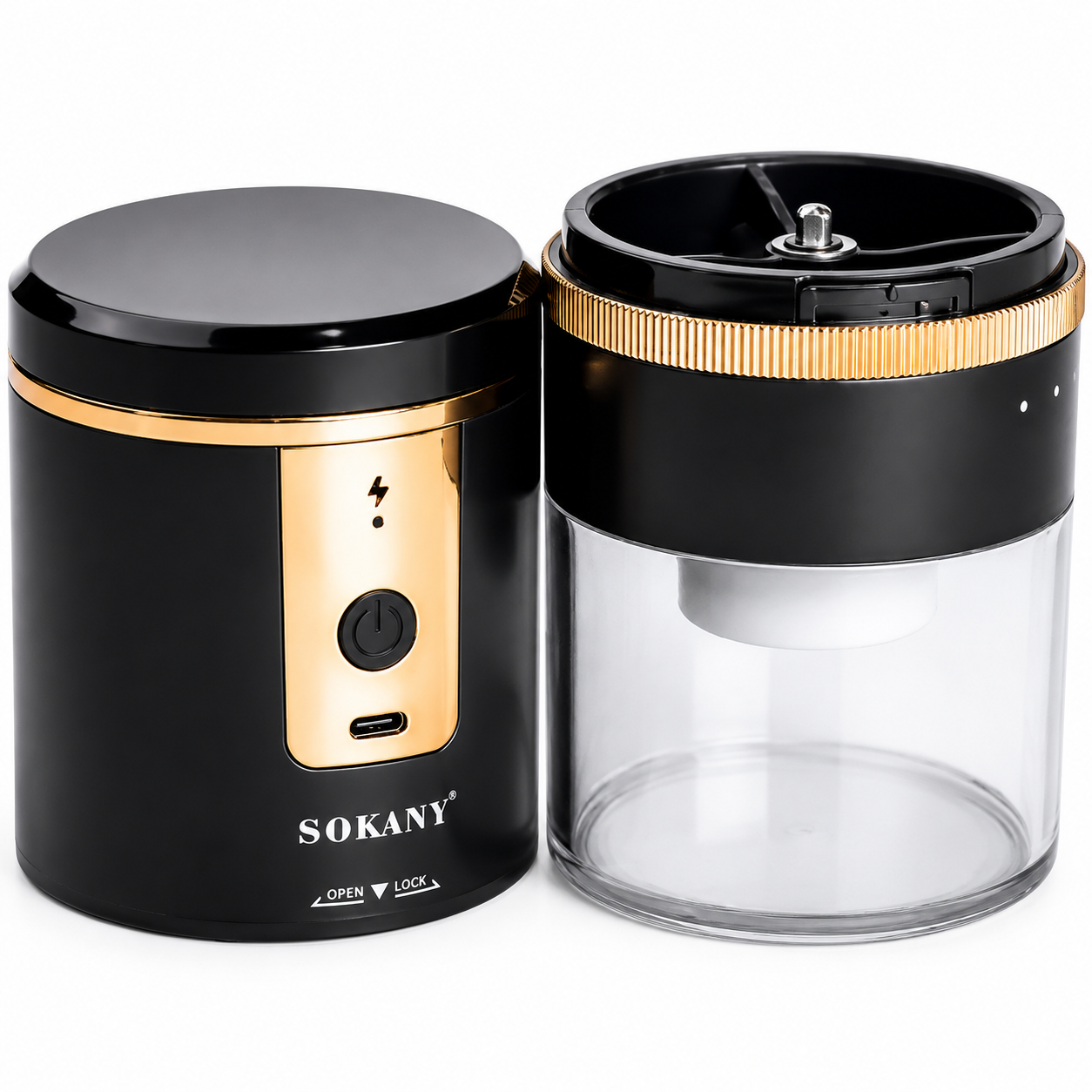 Picture of Sokany SK-04026 Black USB Coffee Bean Grinder with 250ml Capacity