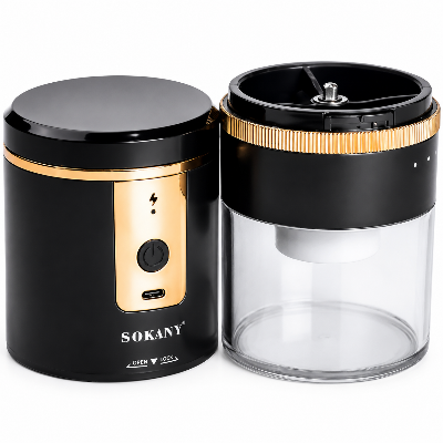 Picture of Sokany SK-04026 Black USB Coffee Bean Grinder with 250ml Capacity