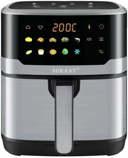 Picture of Sokany SK-10085 2200W Dual Heating Top And Bottom Digital Air Fryer 7.5 Liter Capacity-Silver