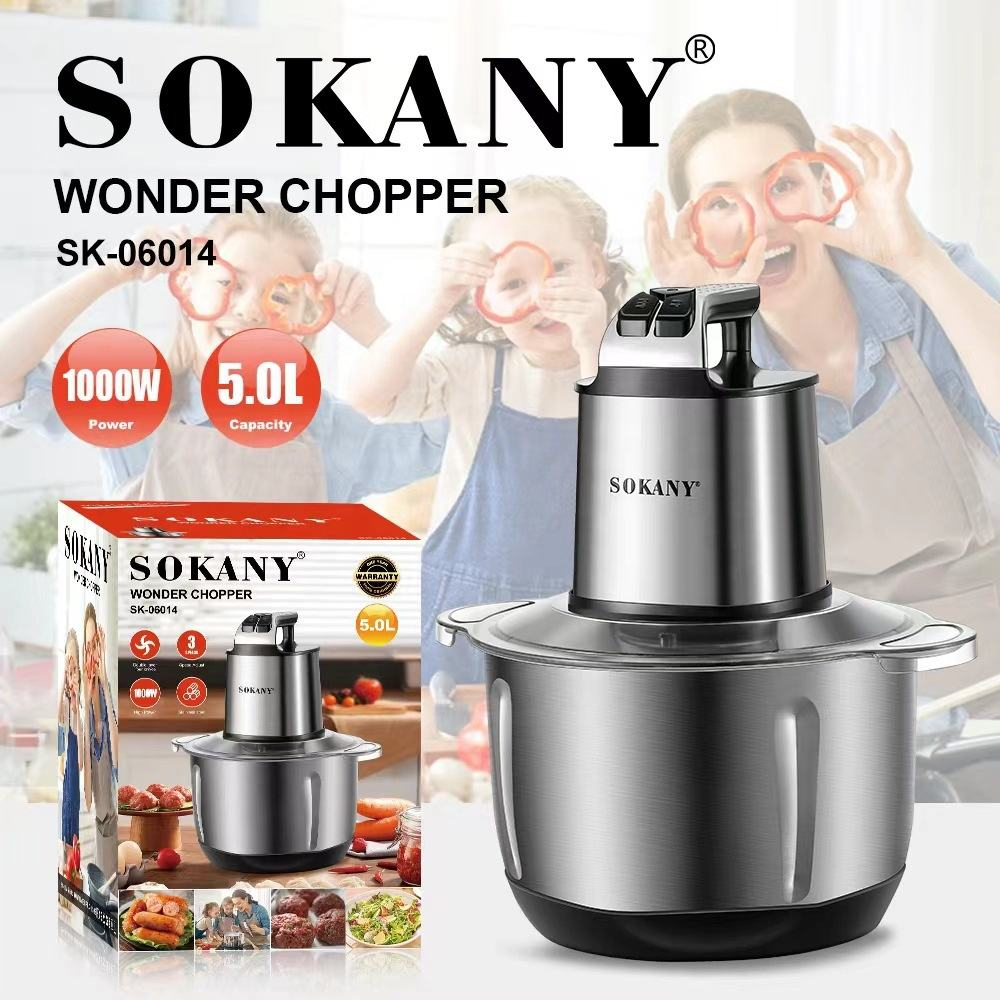 Picture of SOKANY SK-06014 Stainless Steel 5 Liter Large Capacity Wonder Chopper Storage Meat Blender Household Electric Wonder Chopper-Silver