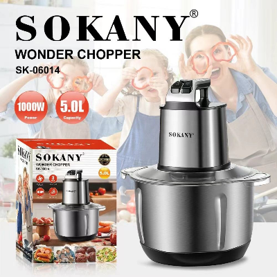Picture of SOKANY SK-06014 Stainless Steel 5 Liter Large Capacity Wonder Chopper Storage Meat Blender Household Electric Wonder Chopper-Silver