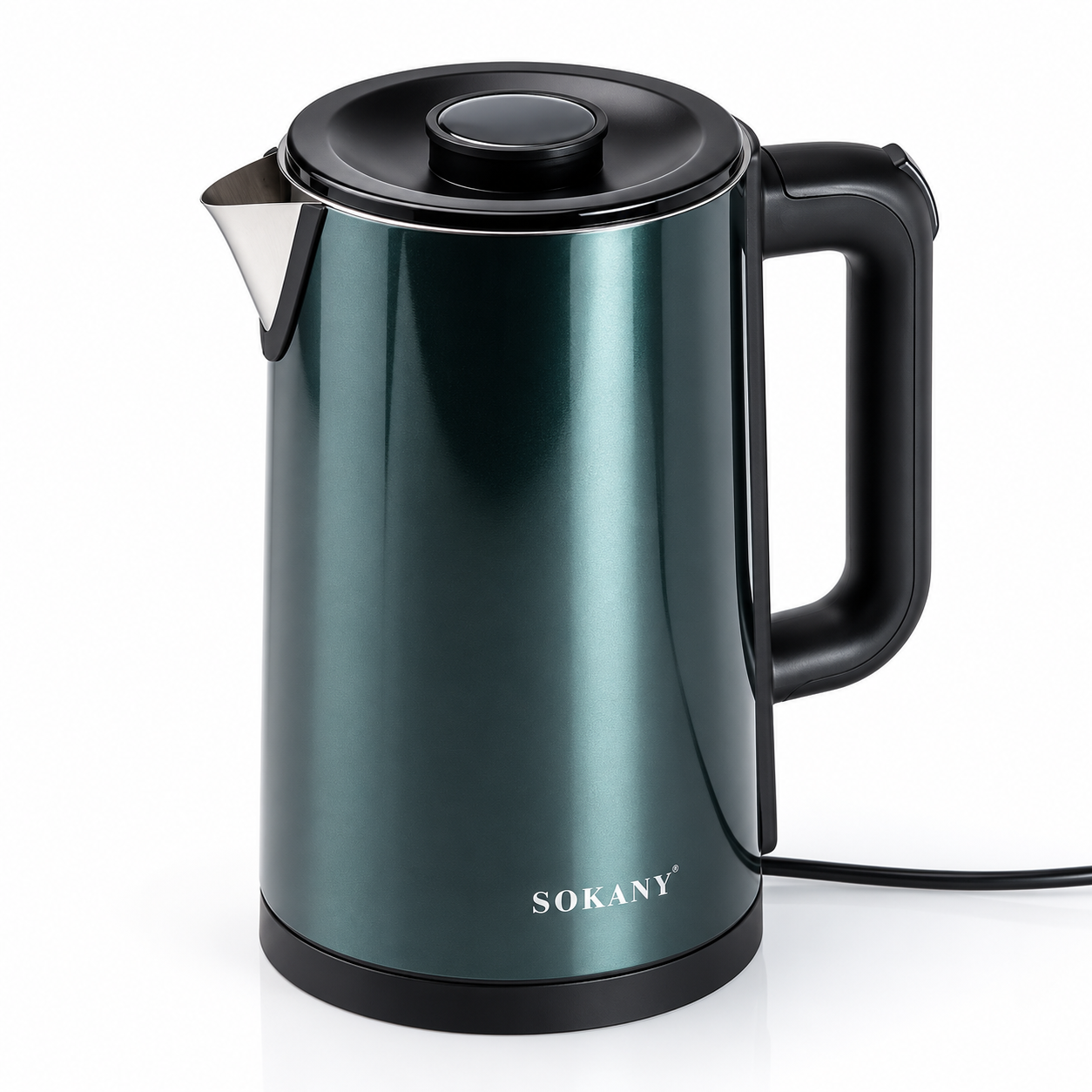 Picture of SOKANY SK-09018 Cordless Stainless Steel Electric 2000W Kettle 3.0 Liter Capacity Easy Pouring Spout Kettle Overheating Protection Electric Kettle-Lake Blue