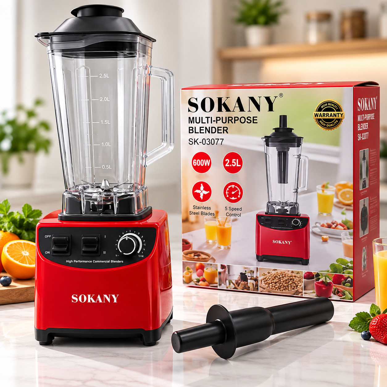Picture of Sokany SK-03077 Big Blender With 2.5 Liter Transparent Jug