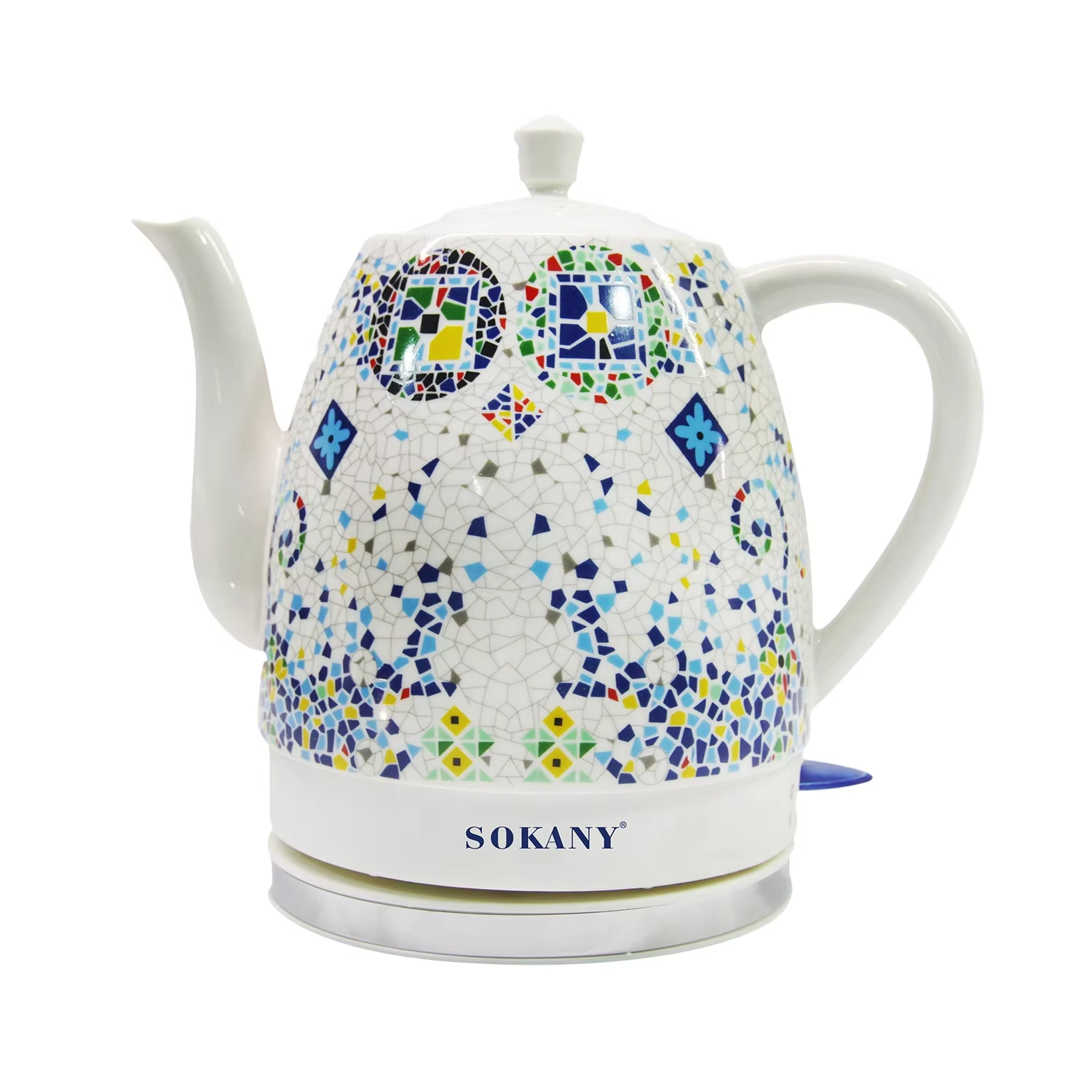 Picture of SOKANY SK-09008 Porcelain Ceramic Body Aesthetic Design Electric Kettle with 1.5 Liter Capacity and Cordless Design-White