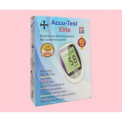 Picture of Accu Test Elite Blood Glucose Monitor - 10 Strips & 10 Needles FREE