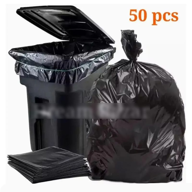 Picture of Trash Bags (60 Pcs) 18x24 inch High Quality / Garbage Bag / Waste Bag Black