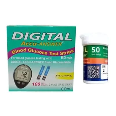 Picture of Digital Accu Answer Blood Glucose test Strips 50pcs Diabetics test strips