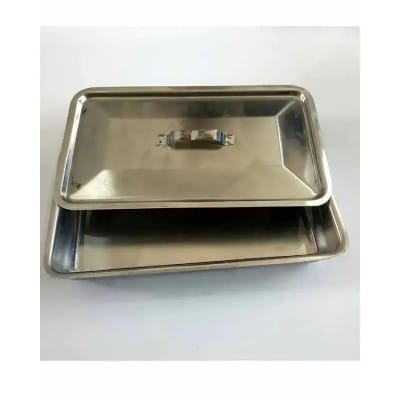 Picture of Instrument Tray With Lid Medical Dental Storage Box Case For Dressing and others Size (8 x 10) inches