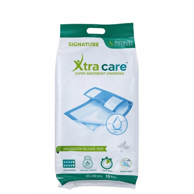 Picture of XtraCare UltraShield Super Absorbent Underpad Premium Leak Protection Bed Pad (60×90 cm, 10 Pcs)