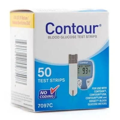 Picture of Contour Blood Glucose Test Strips – 50 Pcs Pack (Model 70973C)