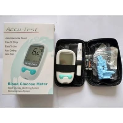 Picture of ACCU-Test Blood Glucose Monitor (Korean) with 10 Strips & 10 Needles FREE