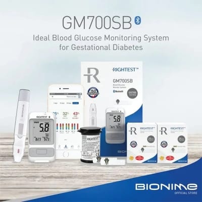 Picture of Bionime Glucometer GM 700SB Bluetooth Meter with 10 Test Strips, Blood Glucose Test Meter