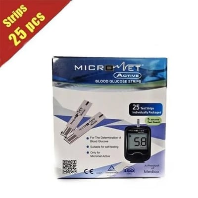 Picture of Micromet Active Blood Glucose Test Strips – 25 Pieces Pack