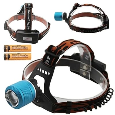 Picture of LED Rechargeable Headlight Dual Light Zoom Headlamp for using in OT Cycling BK Riding and fishing