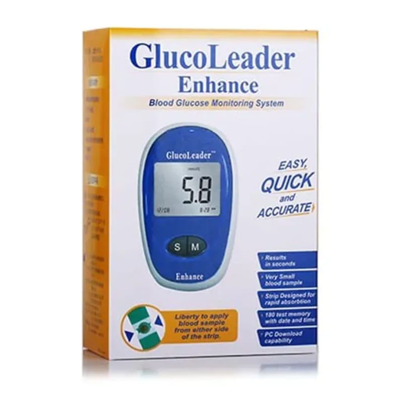 Picture of GlucoLeader Blood Glucose Monitor -Blue Diabetics machine-Blue