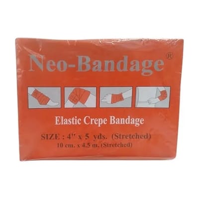 Picture of First Aid Elastic Crepe Bandage (Spots Injury / Neo Bandage)- 4 inch x 4.5 Yds/Bandage/crepe bandage/Pain relief