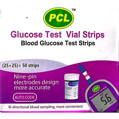 Picture of PCL blood glucose test strips 25*2 =50 pes