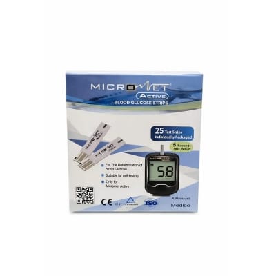Picture of Micronet Active Blood Glucose Test Strips (25 Strips Pack)