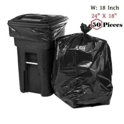 Picture of Trash Bags (25 Pcs) 18X24 Inch High Quality / Garbage Bag / Waste Bag Black-Black